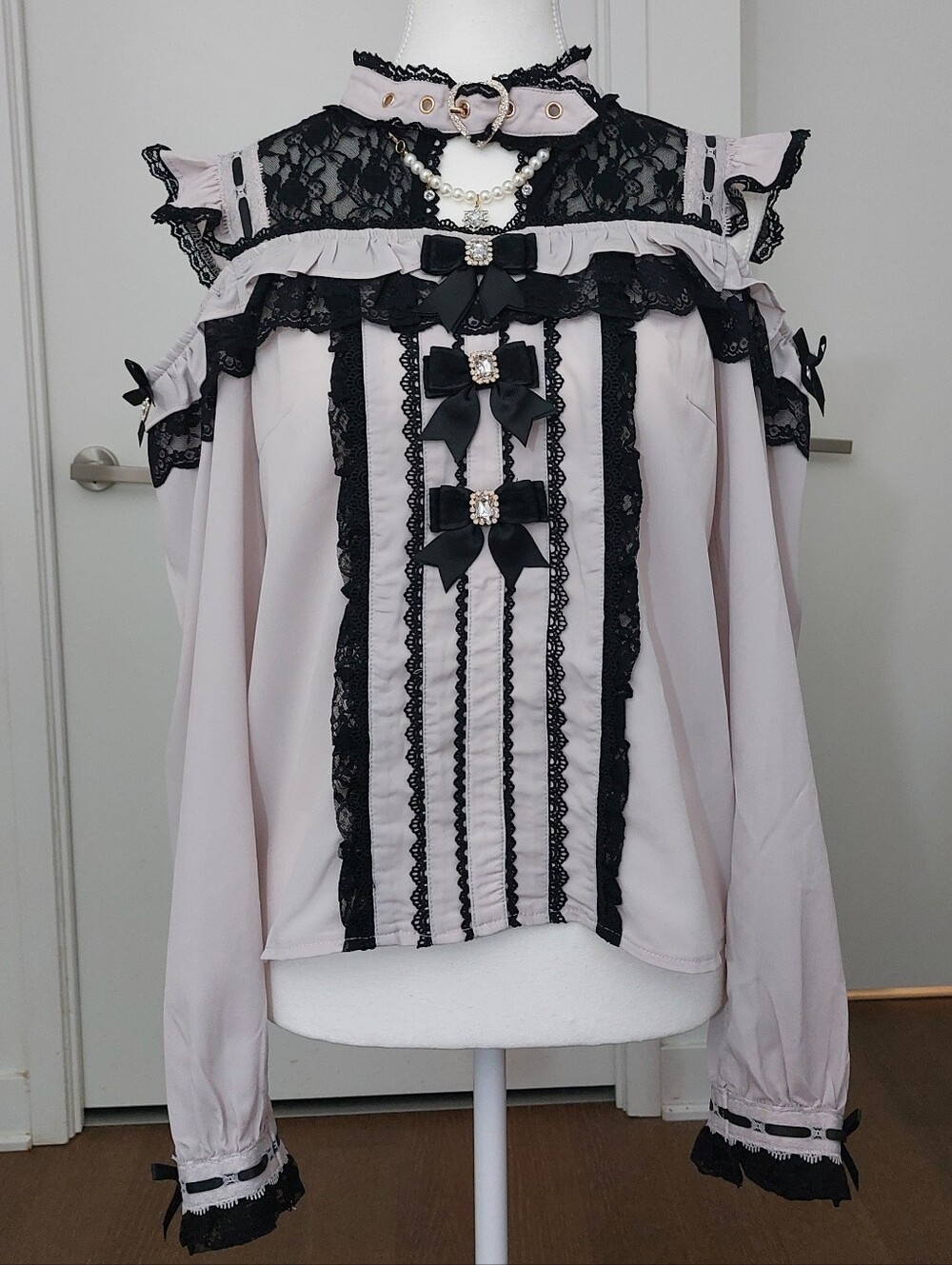 Triple Ribbon Off Shoulder Blouse